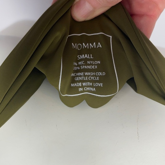 Momma Napa One Piece High Quality Luxury Swimsuit Cheeky High Cut in Green SZ S - Picture 5 of 8